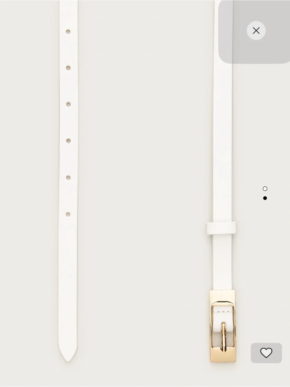 NWT J.Crew Skinny Italian Leather Belt Gold Metal Buckle ~ Sz XS ~ White CR823